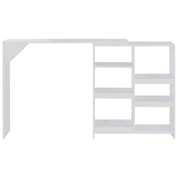  Bartisch mit Beweglichem Regal Weiß 138 x 40 x 120 cm