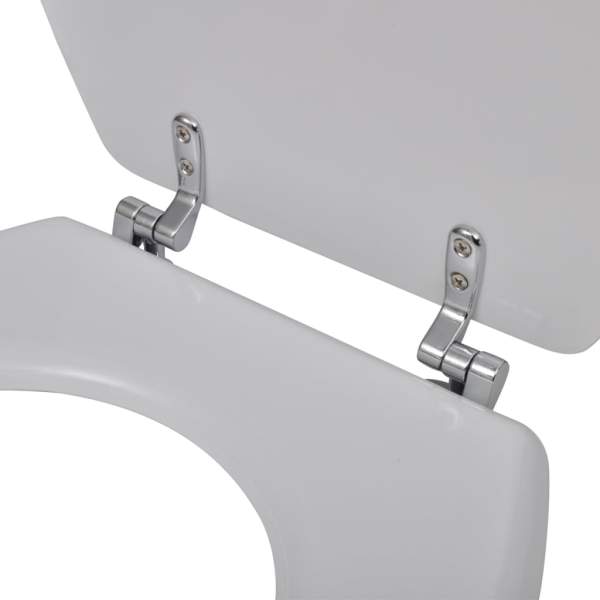  Toilettensitze mit Hartschalendeckel 2 Stk. MDF Weiß