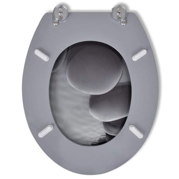  Toilettensitze mit Hartschalendeckel 2 Stk. MDF Steine