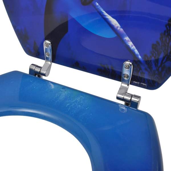  Toilettensitze mit Hartschalendeckel 2 Stk. MDF Delphin