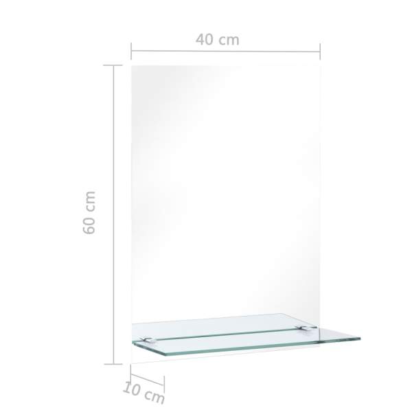  Wandspiegel mit Regal 40 x 60 cm Hartglas