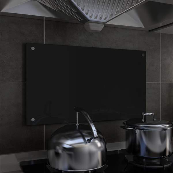  Küchenrückwand Schwarz 70x40 cm Hartglas
