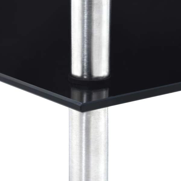  Regal mit 3 Ebenen Schwarz 30 x 30 x 67 cm Hartglas