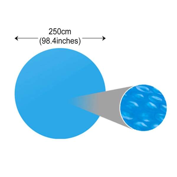  Treibende Runde PE Pool-Solarplane 250 cm Blau