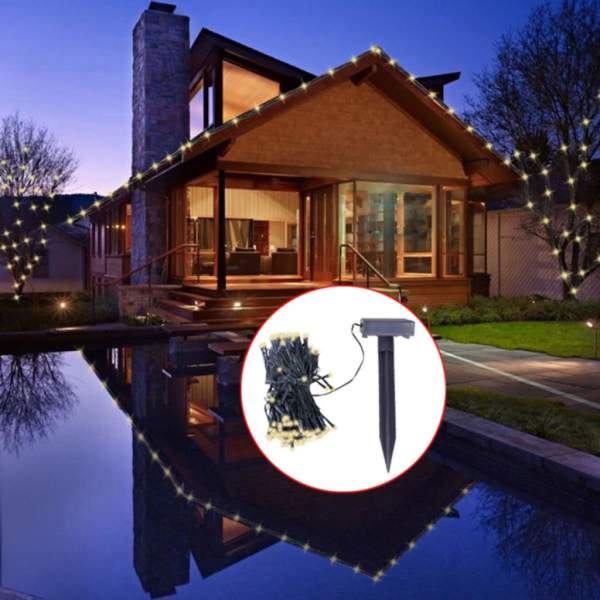  LED-Solar-Lichterkette Warmweiß Weihnachtsdeko