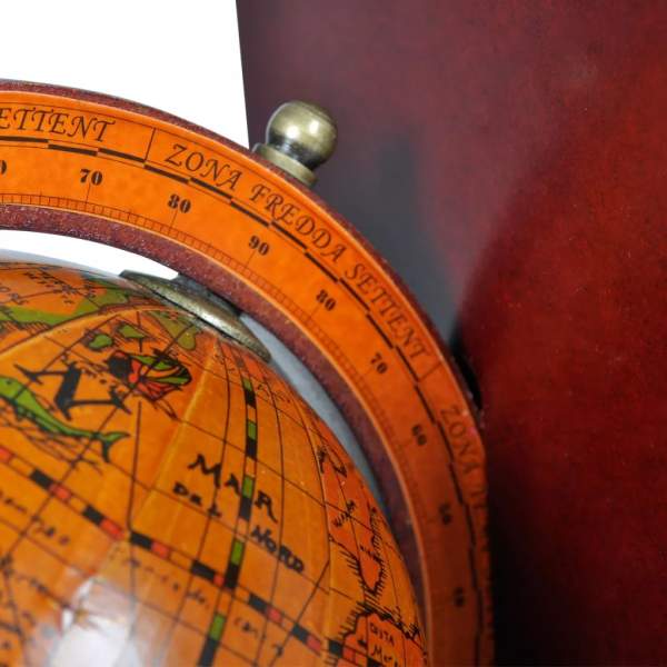 Buchstützen 2 tlg. Antike mit Globen Weltkugel Braun