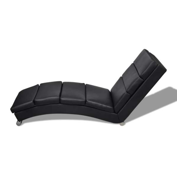  Relaxliege Kunstleder Schwarz 