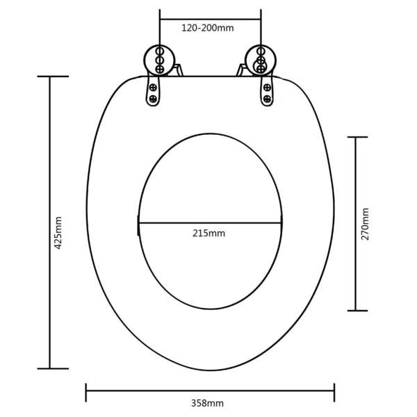  Toilettensitz MDF Deckel ohne Absenkautomatik Design Schwarz