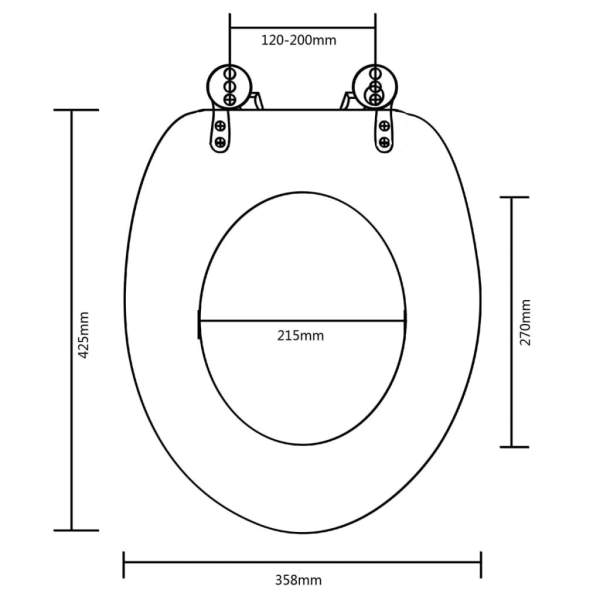  Toilettensitz MDF Deckel ohne Absenkautomatik Design Braun