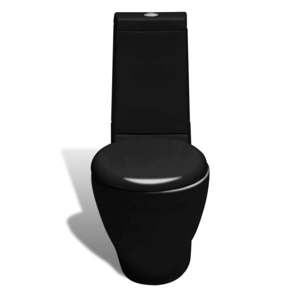 Stand-Toilette/WC WC Sitz+Stand-Bidet Bodenstehend schwarz