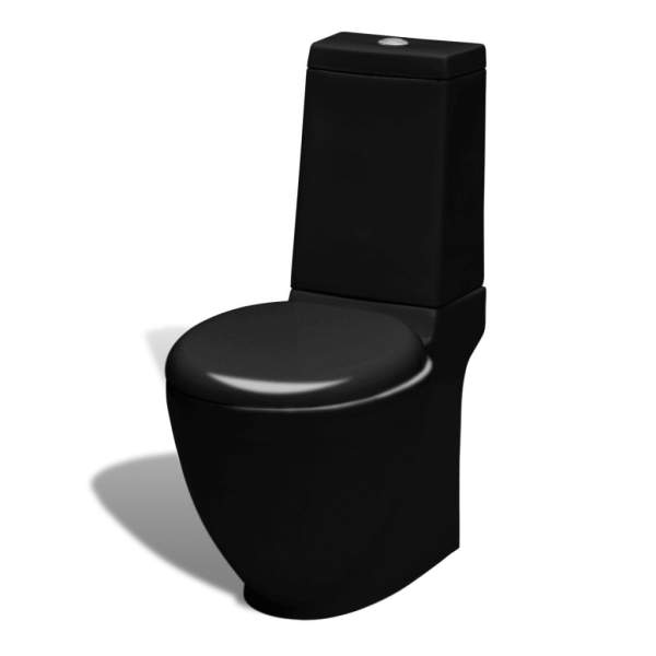 Stand-Toilette/WC WC Sitz+Stand-Bidet Bodenstehend schwarz