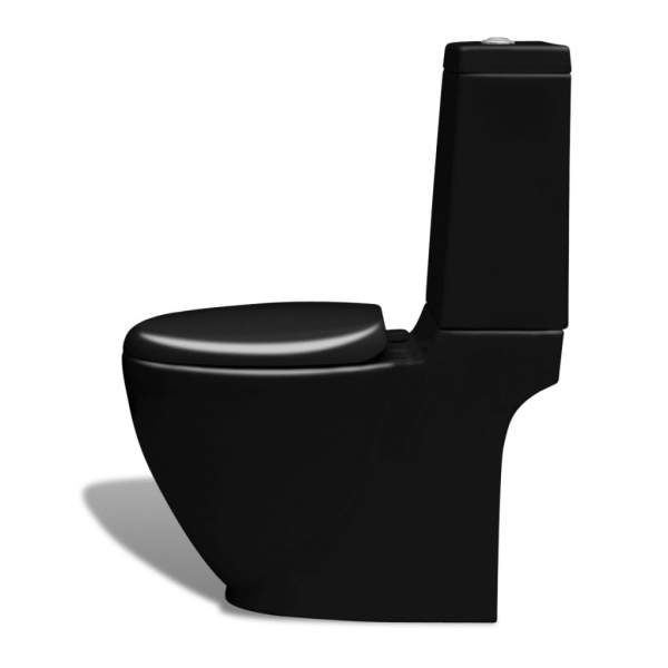 Stand-Toilette/WC WC Sitz+Stand-Bidet Bodenstehend schwarz