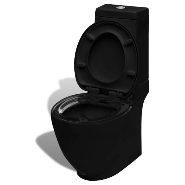 Stand-Toilette/WC WC Sitz+Stand-Bidet Bodenstehend schwarz