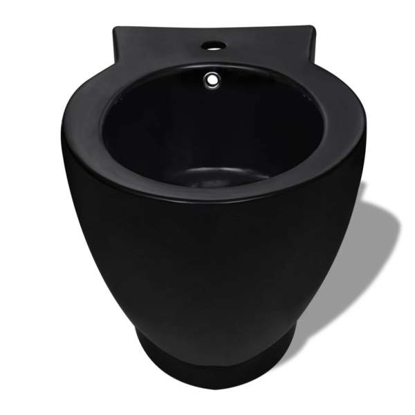 Stand-Toilette/WC WC Sitz+Stand-Bidet Bodenstehend schwarz