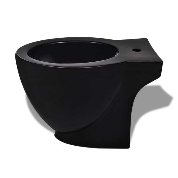 Stand-Toilette/WC WC Sitz+Stand-Bidet Bodenstehend schwarz