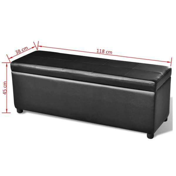  Sitzbank mit Stauraum Lang Holz Schwarz