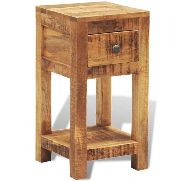  Nachttisch mit 1 Schublade Massivholz Mango 