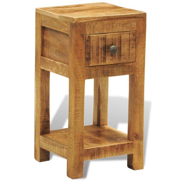  Nachttisch mit 1 Schublade Massivholz Mango 