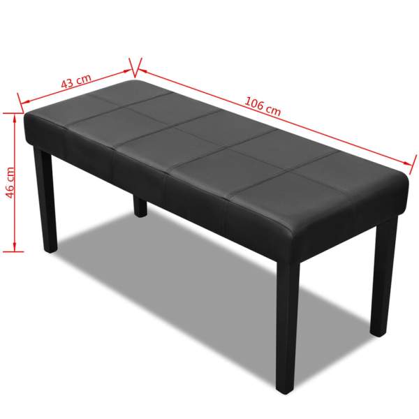 Sitzbank aus hochwertigem Kunstleder schwarz