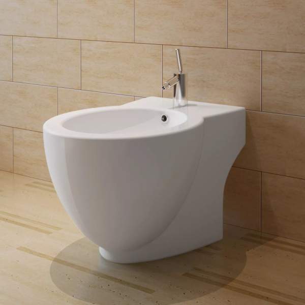 Keramik Toilette & Bidet Set weiß