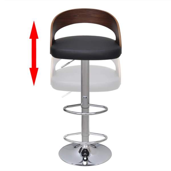  Barhocker 2 Stk. mit Bugholz-Gestell höhenverstellbar 