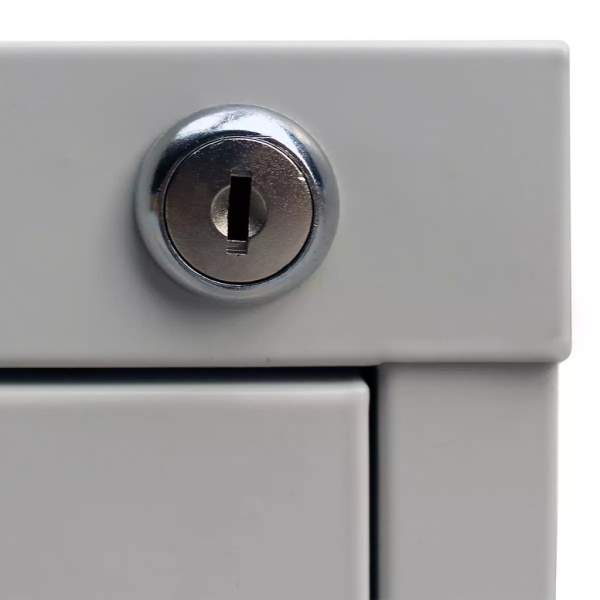  Registerschrank mit 3 Schubladen Grau 102,5 cm Stahl