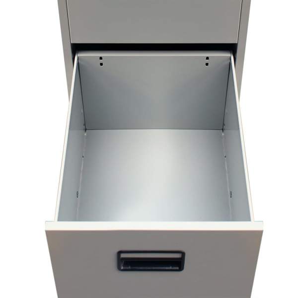  Registerschrank mit 3 Schubladen Grau 102,5 cm Stahl