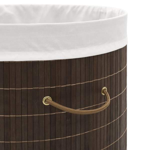  Bambus-Wäschekorb Oval Dunkelbraun