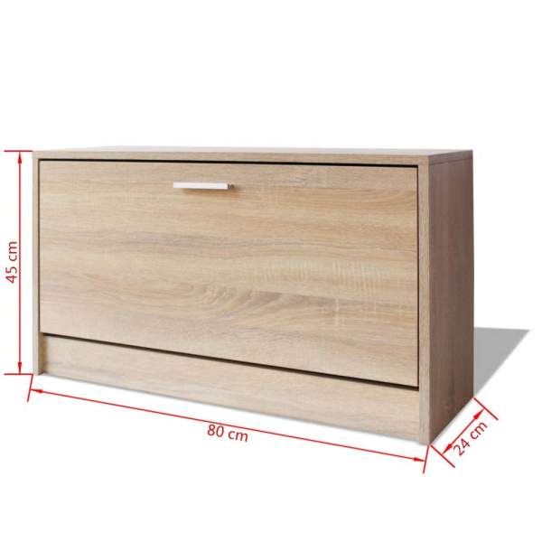  Schuhbank Eiche 80x24x45 cm