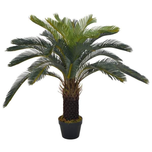  Künstliche Pflanze Cycas-Palme mit Topf Grün 90 cm