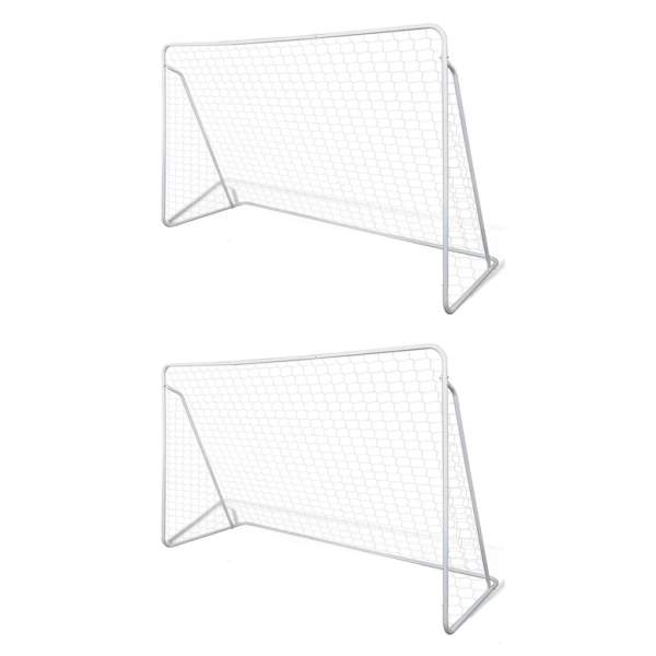 Fussball-Tornetze 2 Stück 240 x 90 x 150 cm Stahl