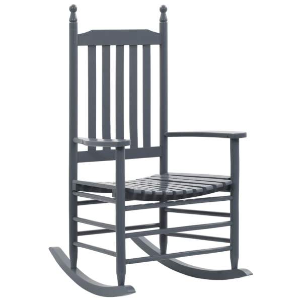  Schaukelstuhl mit gebogener Sitzfläche Grau Holz