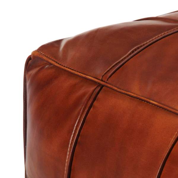  Pouf Hellbraun 60 x 60 x 30 cm Echtes Ziegenleder