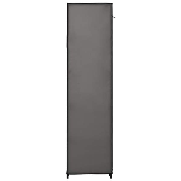  Stoffschrank mit Fächern Kleiderstangen Grau 150x45x176cm