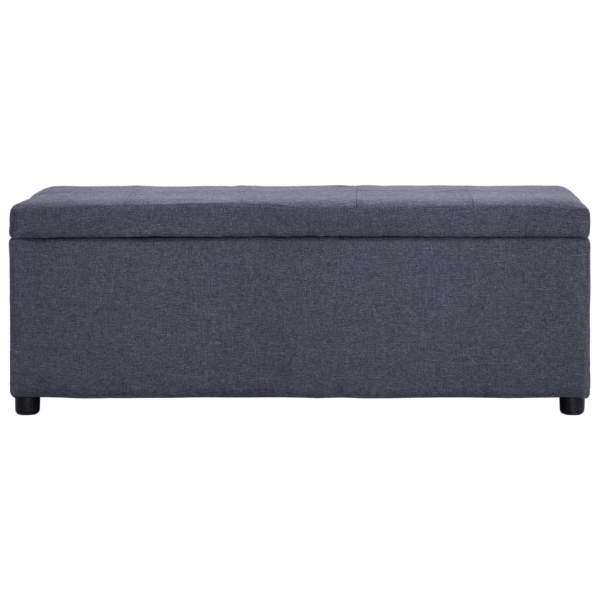  Bank mit Staufach 116 cm Dunkelgrau Polyester 