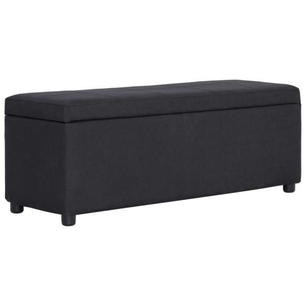  Bank mit Staufach 116 cm Schwarz Polyester 