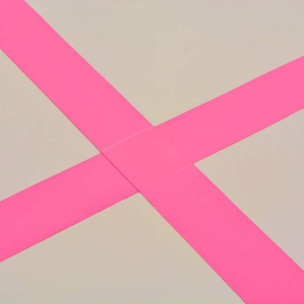  Aufblasbare Gymnastikmatte mit Pumpe 300×100×10 cm PVC Rosa