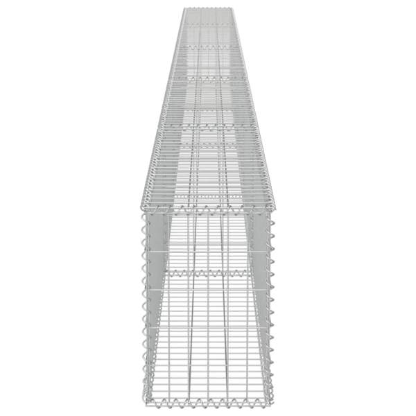  Gabionenwand mit Abdeckung Verzinkter Stahl 600×30×50 cm