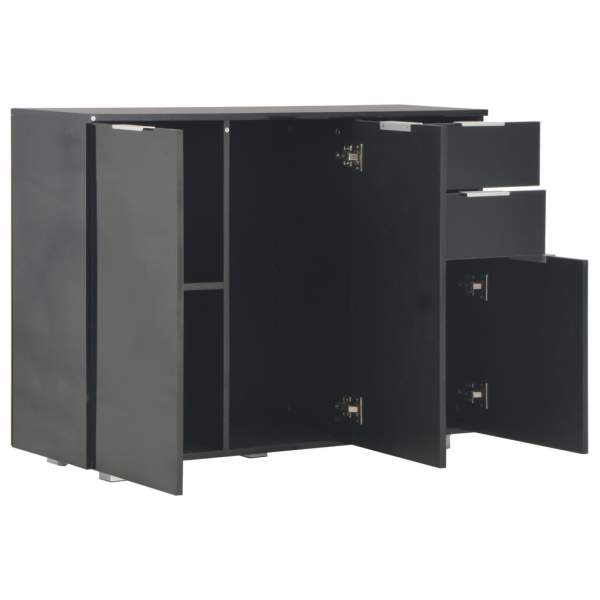  Sideboard Hochglanz-Schwarz 107x35x80,5 cm