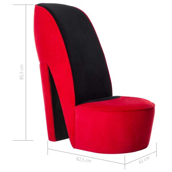  Stuhl in Stöckelschuh-Form Rot Samt