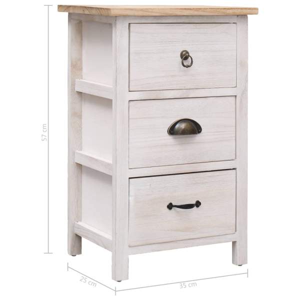  Beistellschrank 35x25x57 cm Massivholz Paulownia