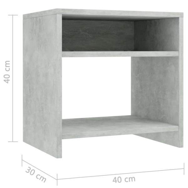  Nachttisch Betongrau 40x30x40 cm Holzwerkstoff