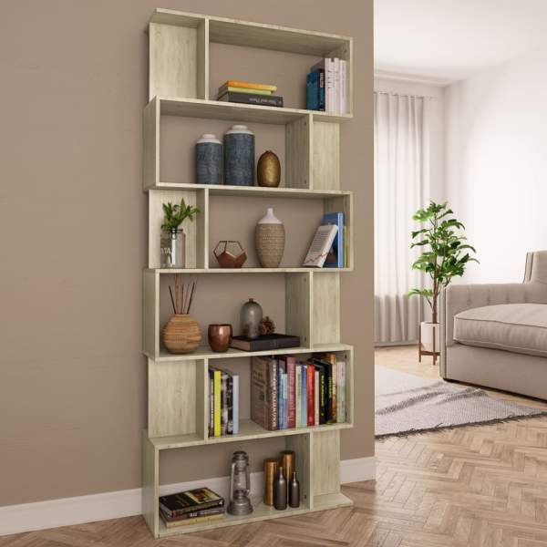  Bücherregal/Raumteiler Sonoma-Eiche 80x24x192 cm Holzwerkstoff