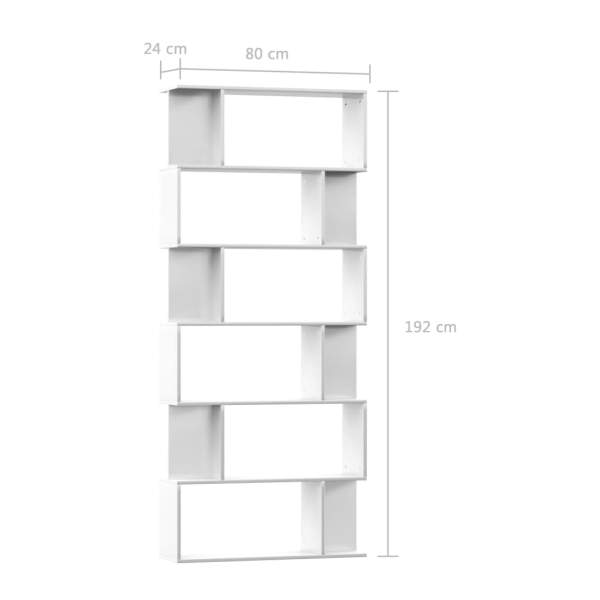  Bücherregal/Raumteiler Hochglanz-Weiß 80×24×192 cm Spanplatte