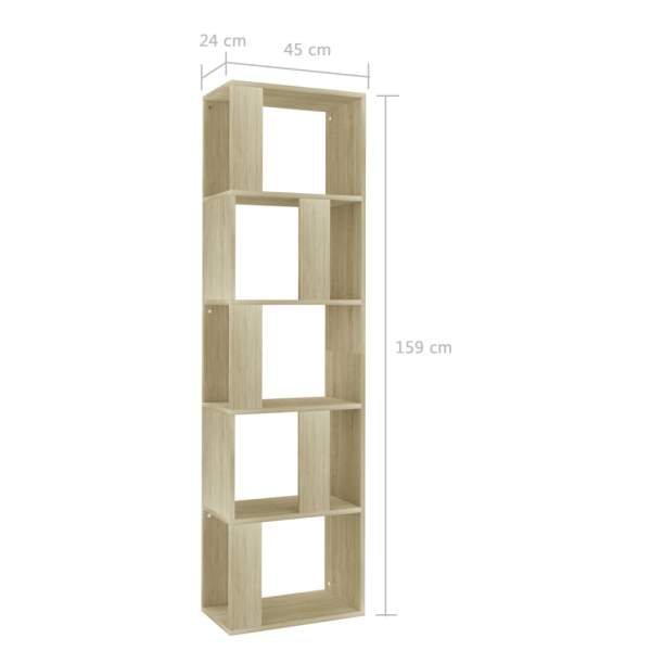  Bücherregal/Raumteiler Sonoma-Eiche 45x24x159 cm Holzwerkstoff