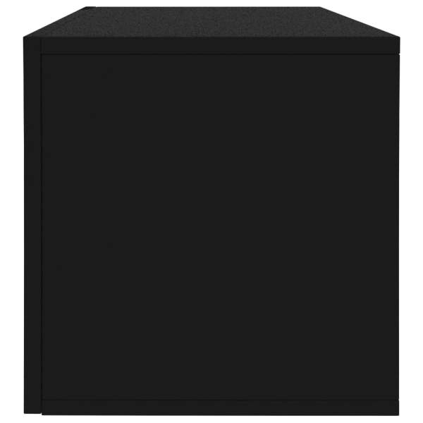  Schallplatten-Aufbewahrungsbox Schwarz 71x34x36cm Holzwerkstoff
