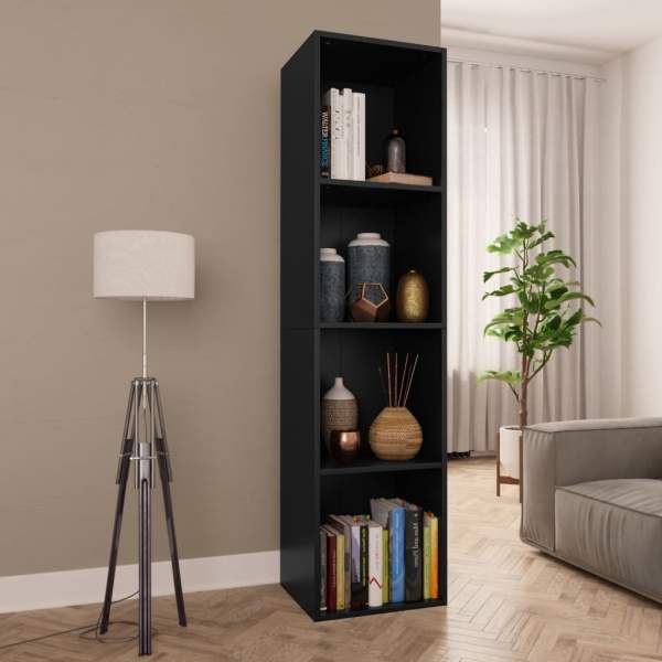  Bücherregal/TV-Schrank Schwarz 36x30x143 cm Holzwerkstoff