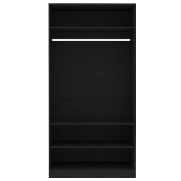  Kleiderschrank Schwarz 100x50x200 cm Holzwerkstoff