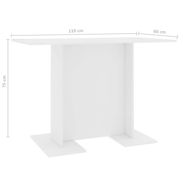  Esstisch Weiß 110x60x75 cm Holzwerkstoff