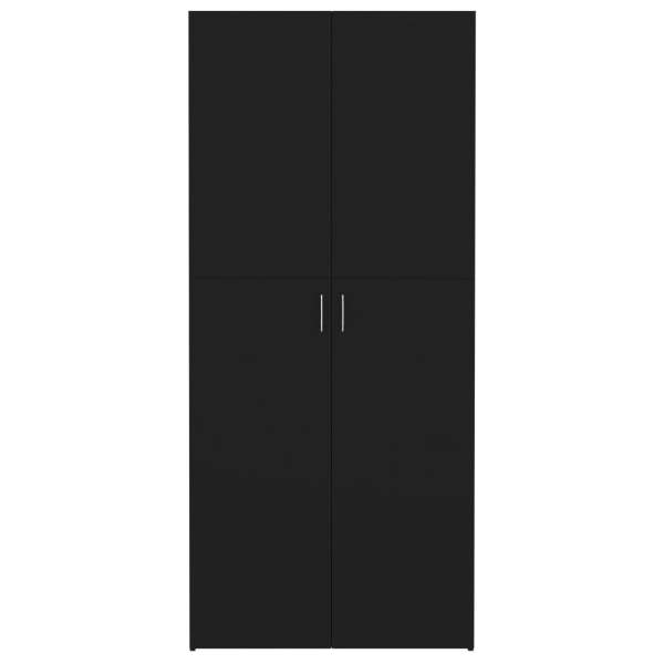  Schuhschrank Schwarz 80x35,5x180 cm Holzwerkstoff